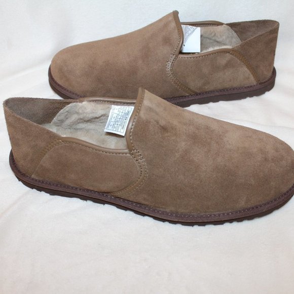 NIB UGG‎ MEN'S COOKE DARK CHESTNUT SUEDE SLIP ON LOAFER SLIPPERS - Picture 5 of 7